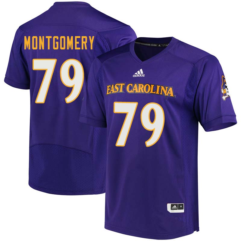 Men #79 Dalton Montgomery East Carolina Pirates College Football Jerseys Sale-Purple